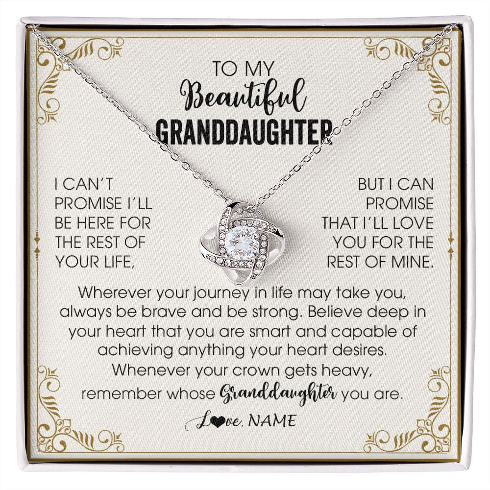 Love Knot Necklace | Personalized To My Granddaughter Necklace From Grandma Wherever Your Journey in Life There Birthday Graduation Christmas Customized Gift Box Message Card | siriusteestore