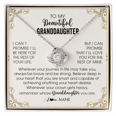 Love Knot Necklace | Personalized To My Granddaughter Necklace From Grandma Wherever Your Journey in Life There Birthday Graduation Christmas Customized Gift Box Message Card | siriusteestore