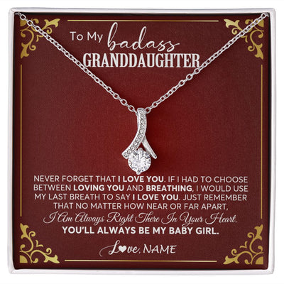 Alluring Beauty Necklace | Personalized To My Granddaughter Necklace From Grandma You'Ll Always Be My Baby Girl Granddaughter Birthday Christmas Customized Gift Box Message Card | siriusteestore
