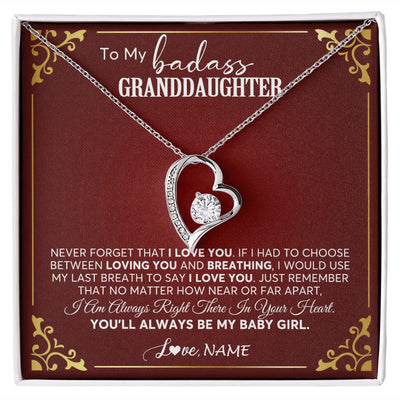 Forever Love Necklace | Personalized To My Granddaughter Necklace From Grandma You'Ll Always Be My Baby Girl Granddaughter Birthday Christmas Customized Gift Box Message Card | siriusteestore