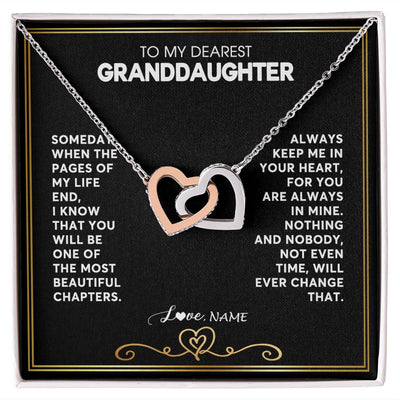 Interlocking Hearts Necklace | Personalized To My Granddaughter Necklace From Grandmother Papa When The Pages Of My Life End Granddaughter Birthday Christmas Customized Gift Box Message Card Shirt & Hoodie | siriusteestore