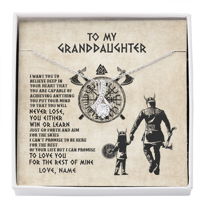 Alluring Beauty Necklace | Personalized To My Granddaughter Necklace From Grandpa Papa You Will Never Lose Viking Granddaughter Birthday Graduation Christmas Customized Message Card | siriusteestore