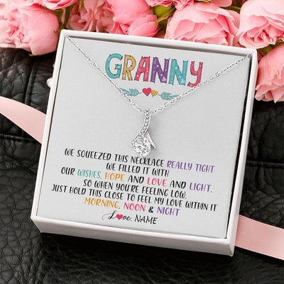 Alluring Beauty Necklace | Personalized To My Granny Necklace From Grandkids Granddaughter We Squeezed This Necklace Granny Birthday Mothers Day Customized Gift Box Message Card | siriusteestore