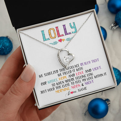 Forever Love Necklace | Personalized To My Lolly Necklace From Grandkids Granddaughter We Squeezed This Necklace Lolly Birthday Mothers Day Jewelry Customized Gift Box Message Card | siriusteestore