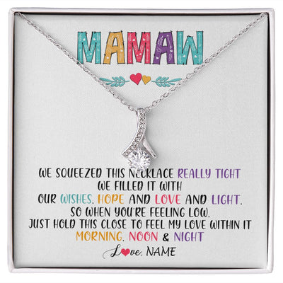 Alluring Beauty Necklace | Personalized To My Mamaw Necklace From Grandkids Granddaughter We Squeezed This Necklace Mamaw Birthday Mothers Day Jewelry Customized Gift Box Message Card | siriusteestore