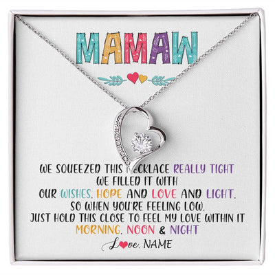 Forever Love Necklace | Personalized To My Mamaw Necklace From Grandkids Granddaughter We Squeezed This Necklace Mamaw Birthday Mothers Day Jewelry Customized Gift Box Message Card | siriusteestore