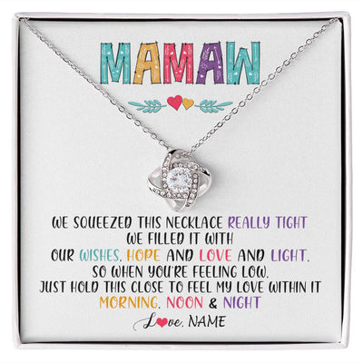Love Knot Necklace | Personalized To My Mamaw Necklace From Grandkids Granddaughter We Squeezed This Necklace Mamaw Birthday Mothers Day Jewelry Customized Gift Box Message Card | siriusteestore