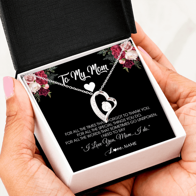 Forever Love Necklace | Personalized To My Mom Necklace From Daughter Son I Need To Say I Love You Mom Jewelry Birthday Mothers Day Christmas Customized Message Card | siriusteestore