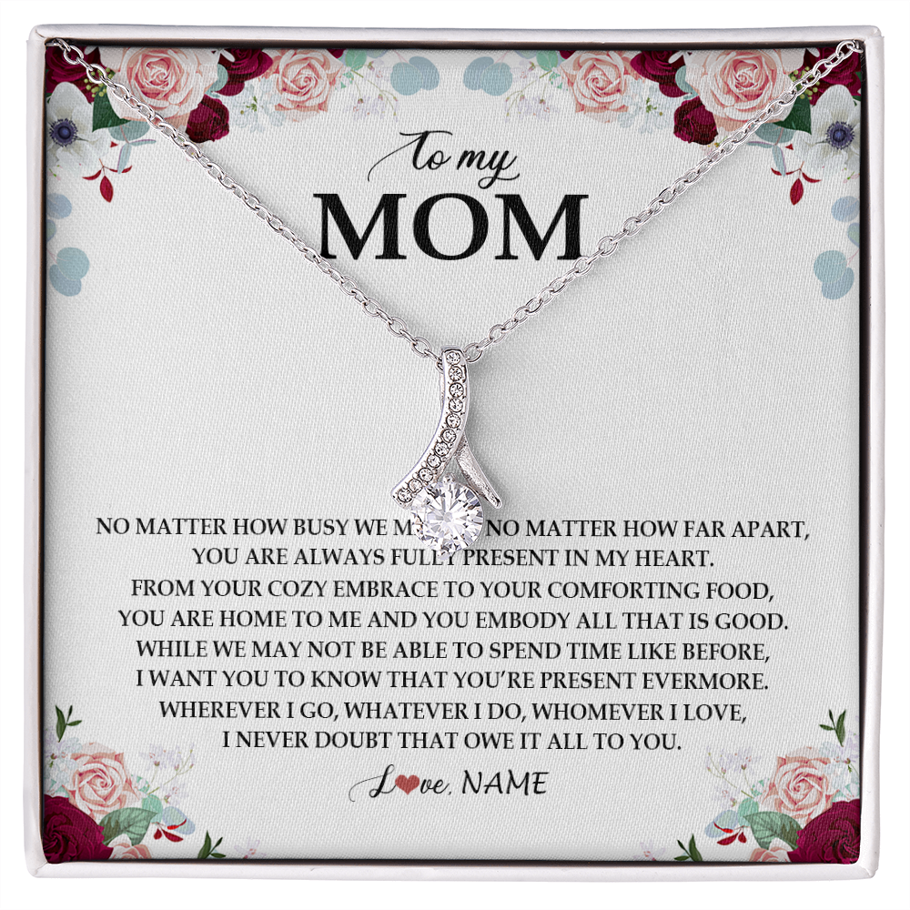 Alluring Beauty Necklace | Personalized To My Mom Necklace From Daughter Son You Are Always Fully Present In My Heart Mother Birthday Mothers Day Jewelry Customized Gift Box Message Card | siriusteestore