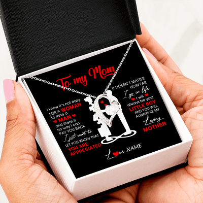 Forever Love Necklace | Personalized To My Mom Necklace From Son Little Boy Always Be My Loving Mother Birthday Mothers Day Christmas Pendant Jewelry Customized Gift Box Message Card | siriusteestore