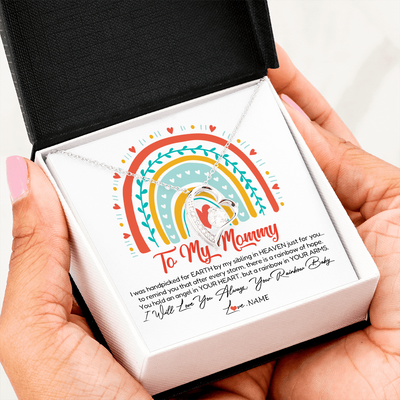 Forever Love Necklace | Personalized To My Mommy Necklace Rainbow Baby Expecting New Mom Amazing Mother 1st Mom Pregnant Mother To Be Mothers Day Customized Gift Box Message Card | siriusteestore