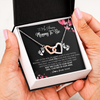 Interlocking Hearts Necklace | Personalized To My Mommy To Be Necklace Never ending From Baby Bump For First Time Mom Pregnant Happy 1st Mothers Day Jewelry Customized Gift Box Message Card | siriusteestore