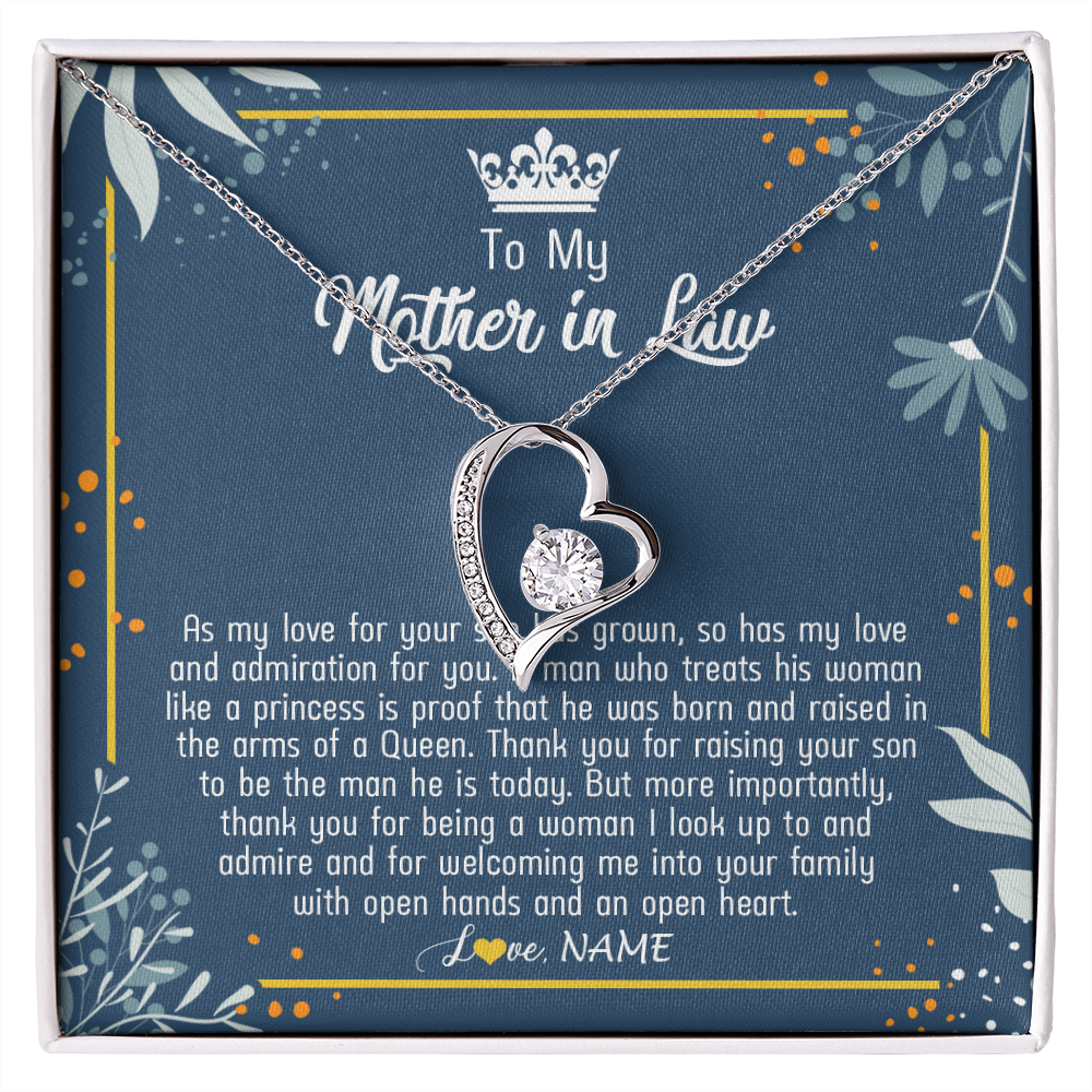 Forever Love Necklace | Personalized To My Mother In Law Necklace As My Love For Your Son Mother's Day Husband's Mom Birthday Anniversary Christmas Customized Gift Box Message Card | siriusteestore