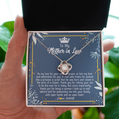 Love Knot Necklace | Personalized To My Mother In Law Necklace As My Love For Your Son Mother's Day Husband's Mom Birthday Anniversary Christmas Customized Gift Box Message Card | siriusteestore
