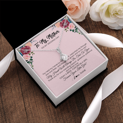 Alluring Beauty Necklace | Personalized To My Mother Necklace from Daughter On Wedding Day for Mom Bride's Mother Customized Gift Box Message Card | siriusteestore