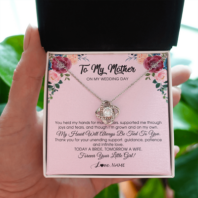 Love Knot Necklace | Personalized To My Mother Necklace from Daughter On Wedding Day for Mom Bride's Mother Customized Gift Box Message Card | siriusteestore