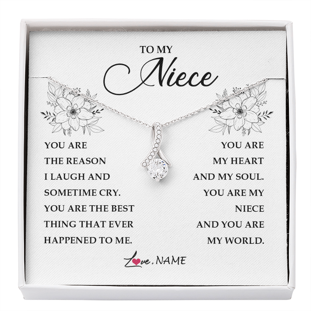 Alluring Beauty Necklace | Personalized To My Niece From Aunt Auntie You Are My Heart My And My Sould Niece Jewelry Birthday Graduation Christmas Customized Gift Box Message Card | siriusteestore