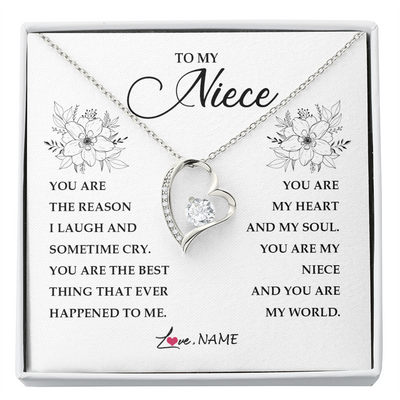 Forever Love Necklace | Personalized To My Niece From Aunt Auntie You Are My Heart My And My Sould Niece Jewelry Birthday Graduation Christmas Customized Gift Box Message Card | siriusteestore