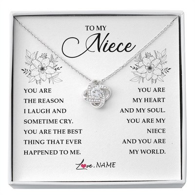 Love Knot Necklace | Personalized To My Niece From Aunt Auntie You Are My Heart My And My Sould Niece Jewelry Birthday Graduation Christmas Customized Gift Box Message Card | siriusteestore