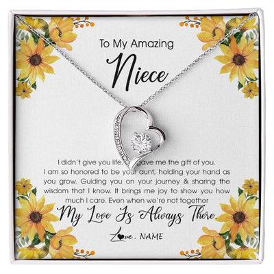 Forever Love Necklace | Personalized To My Niece Necklace From Aunt Auntie My Love Is Always There Niece Birthday Christmas Graduation Customized Gift Box Message Card | siriusteestore