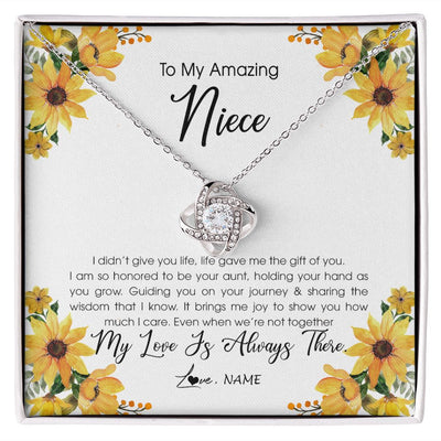 Love Knot Necklace | Personalized To My Niece Necklace From Aunt Auntie My Love Is Always There Niece Birthday Christmas Graduation Customized Gift Box Message Card | siriusteestore