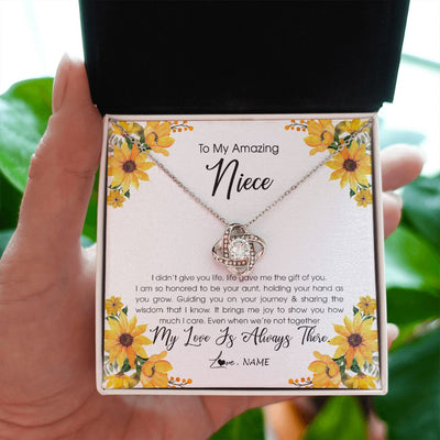 Love Knot Necklace | Personalized To My Niece Necklace From Aunt Auntie My Love Is Always There Niece Birthday Christmas Graduation Customized Gift Box Message Card | siriusteestore