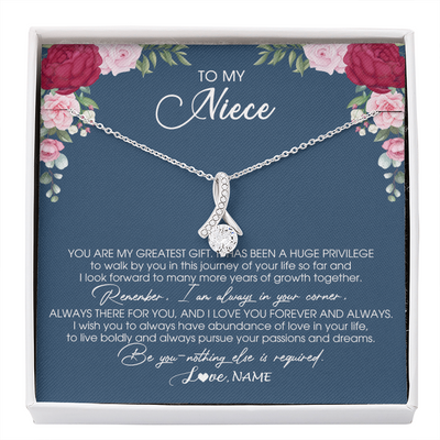 Alluring Beauty Necklace | Personalized To My Niece Necklace From Aunt Auntie Uncle You Are My Greatest Gift Niece Birthday Christmas Customized Jewelry Gift Box Message Card | siriusteestore