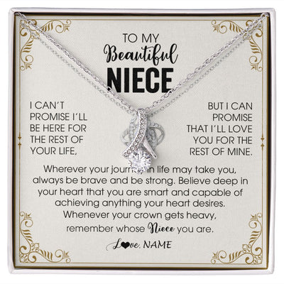 Alluring Beauty Necklace | Personalized To My Niece Necklace From Aunt Auntie Wherever Your Journey in Life There Niece Birthday Christmas Graduation Customized Gift Box Message Card | siriusteestore