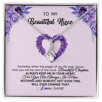 Alluring Beauty Necklace | Personalized To My Niece Necklace From Aunt Uncle Flower Flower Always Keep Me In Your Heart Niece Jewelry Birthday Christmas Customized Gift Box Message Card | siriusteestore