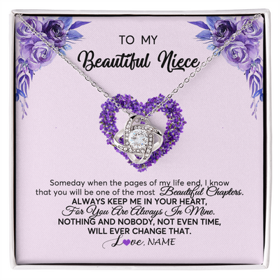 Love Knot Necklace | Personalized To My Niece Necklace From Aunt Uncle Flower Flower Always Keep Me In Your Heart Niece Jewelry Birthday Christmas Customized Gift Box Message Card | siriusteestore