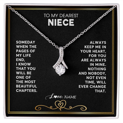 Alluring Beauty Necklace | Personalized To My Niece Necklace From Aunt Uncle When The Pages Of My Life End Niece Birthday Graduation Christmas Pendant Customized Gift Message Card | siriusteestore