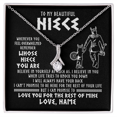 Alluring Beauty Necklace | Personalized To My Niece Viking Necklace From Uncle Whenever You Feel Overwhelmed Niece Birthday Christmas Jewelry Customized Gift Message Card | siriusteestore