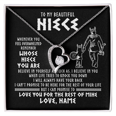 Forever Love Necklace | Personalized To My Niece Viking Necklace From Uncle Whenever You Feel Overwhelmed Niece Birthday Christmas Jewelry Customized Gift Message Card | siriusteestore