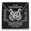 Interlocking Hearts Necklace | Personalized To My Shieldmaiden Necklace I Love You to Valhalla and Back Viking Jewelry For Women Birthday Wife Girlfriend Anniversary Customized Message Card | siriusteestore