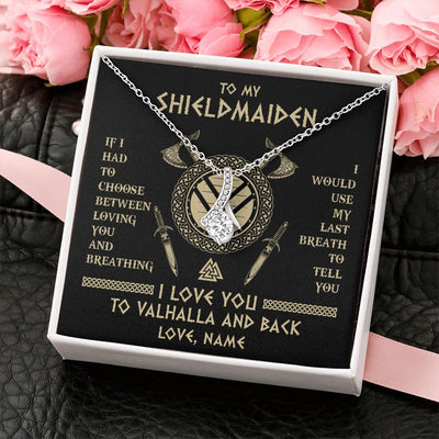 Alluring Beauty Necklace | Personalized To My Shieldmaiden Viking Necklace Wife From Husband I Love You To Valhalla Soulmate Girlfriend Birthday Anniversary Customized Gift Box Message Card | siriusteestore