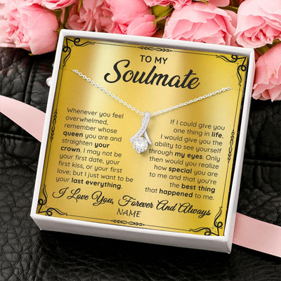 Alluring Beauty Necklace | Personalized To My Soulmate Necklace For Women Hot Wife Romantic From Husband Birthday Anniversary Wedding Valentines Day Customized Gift Box Message Card | siriusteestore