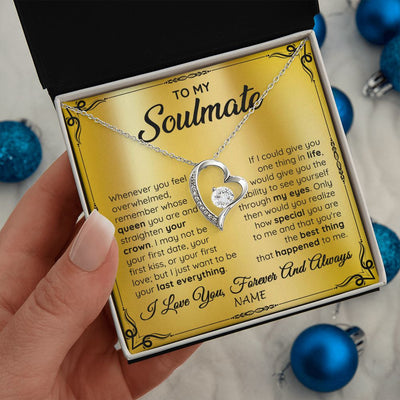 Forever Love Necklace | Personalized To My Soulmate Necklace For Women Hot Wife Romantic From Husband Birthday Anniversary Wedding Valentines Day Customized Gift Box Message Card | siriusteestore