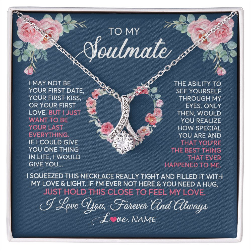 Alluring Beauty Necklace | Personalized To My Soulmate Necklace I Love You Romantic For Girlfriend Future Wife Anniversary Wedding Birthday Christmas Customized Gift Box Message Card | siriusteestore