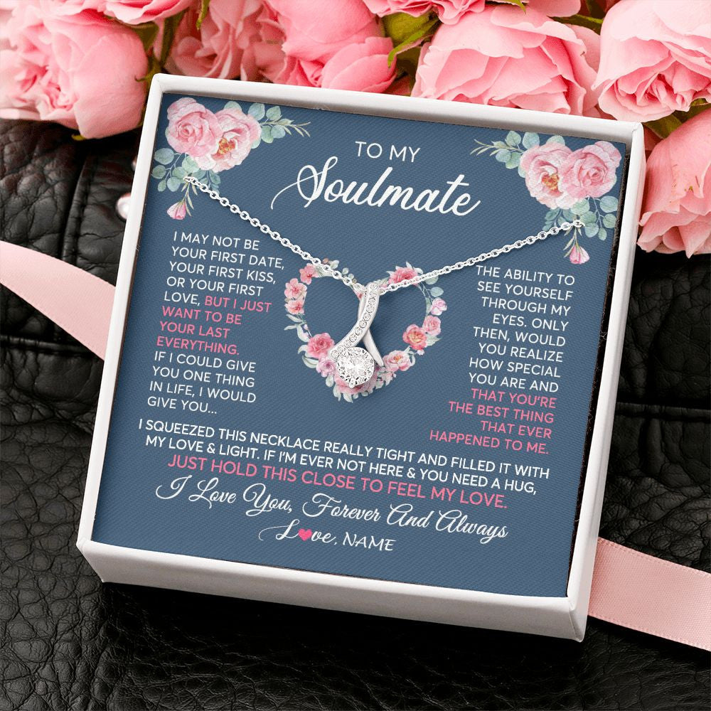 Alluring Beauty Necklace | Personalized To My Soulmate Necklace I Love You Romantic For Girlfriend Future Wife Anniversary Wedding Birthday Christmas Customized Gift Box Message Card | siriusteestore