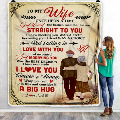 Personalized To My Wife From Husband Blanket I Love You For Her Wife Wedding Anniversary Romantic Valentines Day Birthday Christmas Fleece Throw Blanket | siriusteestore