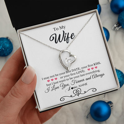 Forever Love Necklace | Personalized To My Wife Necklace For Women I Love You Wife From Husband Birthday Anniversary Wedding Valentines Day Pendant Customized Gift Box Message Card | siriusteestore