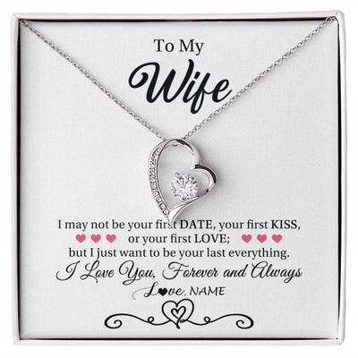 Forever Love Necklace | Personalized To My Wife Necklace For Women I Love You Wife From Husband Birthday Anniversary Wedding Valentines Day Pendant Customized Gift Box Message Card | siriusteestore