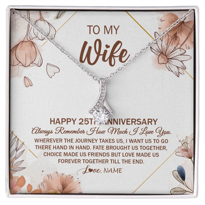 Alluring Beauty Necklace | Personalized To My Wife Necklace From Husband 25 Years Anniversary For Her 25th Anniversary 25 Years Wedding Anniversary For Her Customized Gift Box Message Card | siriusteestore