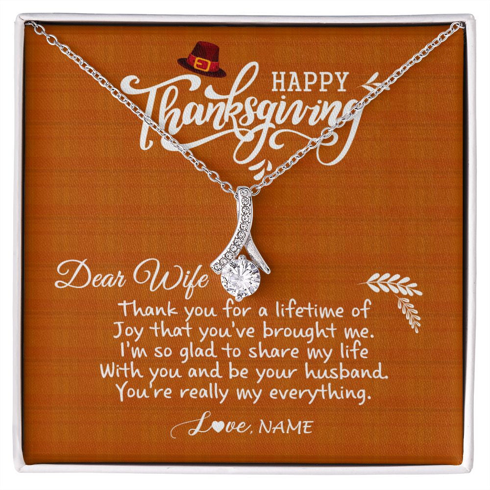 Alluring Beauty Necklace | Personalized To My Wife Necklace From Husband Thank You Fo A Lifetime Thanksgiving Day For Herr Pendant Jewelry Customized Gift Box Message Card | siriusteestore