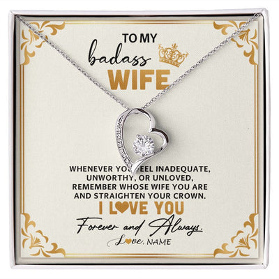 Forever Love Necklace | Personalized To My Wife Necklace From Husband Whenever You Feel for Her Birthday Anniversary Valentines Day Christmas Pendant Customized Gift Box Message Card | siriusteestore