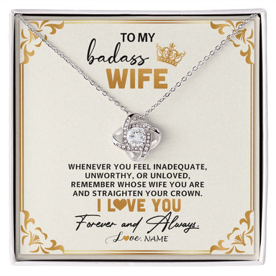 Love Knot Necklace | Personalized To My Wife Necklace From Husband Whenever You Feel for Her Birthday Anniversary Valentines Day Christmas Pendant Customized Gift Box Message Card | siriusteestore