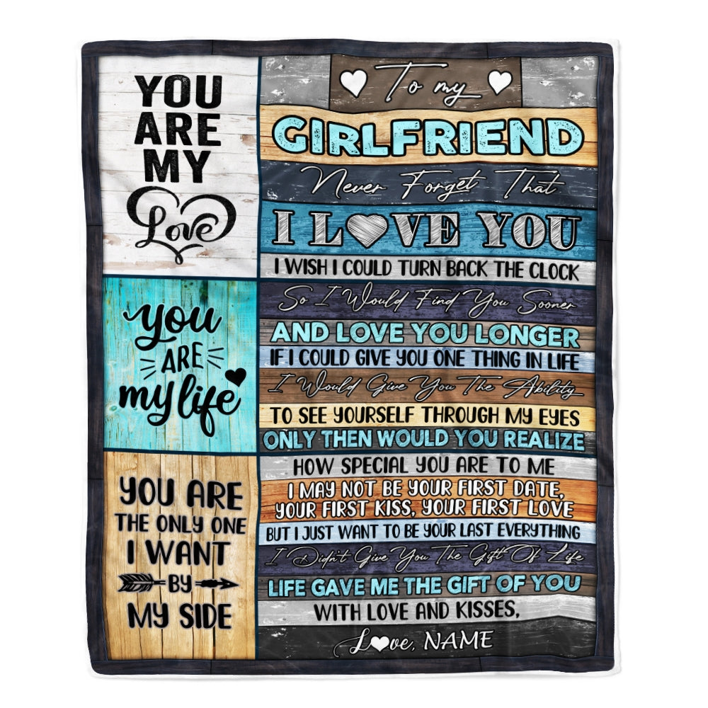 Personalized to My Girlfriend Blankets From Boyfriend Never Forget That I Love You Girlfriend Birthday Valentine's Day Christmas Customized Fleece Blanket | siriusteestore
