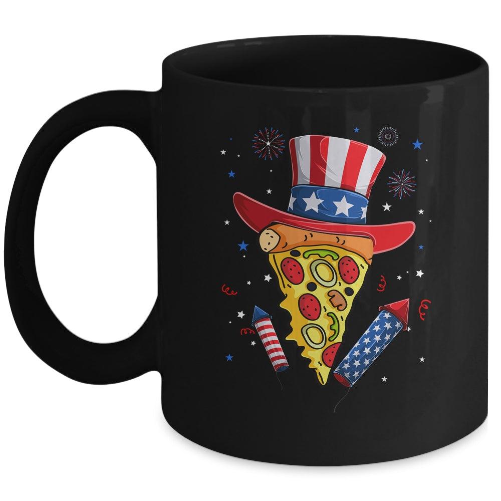 Pizza US Flag Hat Firecracker 4th Of July Food Patriotic Mug | siriusteestore