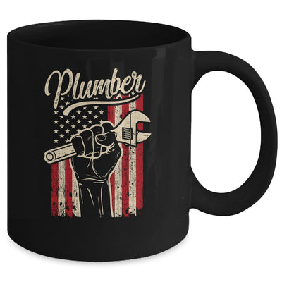 Plumber American Flag Plumbing Pipe Wrench USA Patriotic Mug | siriusteestore