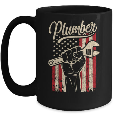 Plumber American Flag Plumbing Pipe Wrench USA Patriotic Mug | siriusteestore